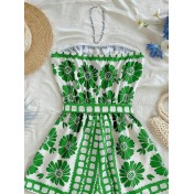 FCSE6723001 Positioning Print Women's Backless Neckline Strapless Slimming Casual Fashion Shorts