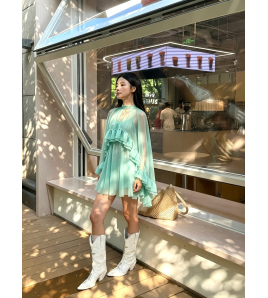 FCSE68030001 Elegant Chiffon Fashionable Inner Layer Camisole Cape Dress Two-Piece Set