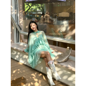 FCSE68030001 Elegant Chiffon Fashionable Inner Layer Camisole Cape Dress Two-Piece Set