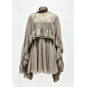 FCSE68030001 Elegant Chiffon Fashionable Inner Layer Camisole Cape Dress Two-Piece Set