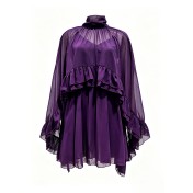 FCSE68030001 Elegant Chiffon Fashionable Inner Layer Camisole Cape Dress Two-Piece Set