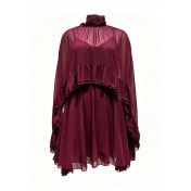 FCSE68030001 Elegant Chiffon Fashionable Inner Layer Camisole Cape Dress Two-Piece Set
