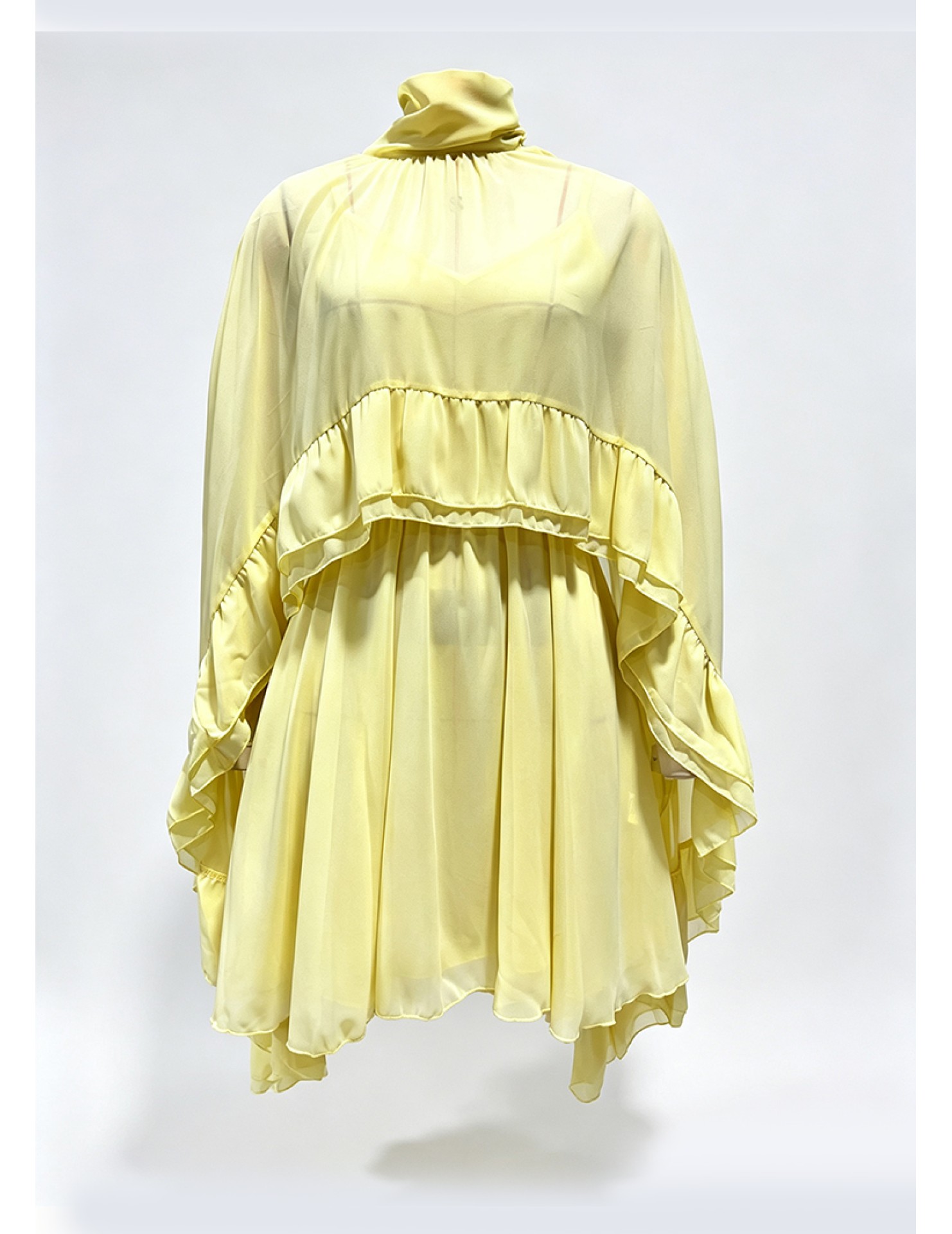 FCSE68030001 Elegant Chiffon Fashionable Inner Layer Camisole Cape Dress Two-Piece Set