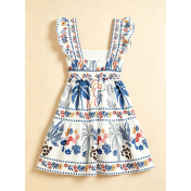 FCSE6705001 Brand New Tropical Print Casual Vacation Dress, New Summer Sleeveless Women's Wear