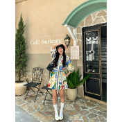 FCSE6817001 Stylish and Versatile Linen Shirt Cardigan with Belt Dress