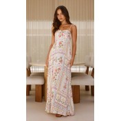 FCSE6817002 Brand New Tropical Floral Print Resort Style Full Swing Sundress