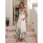 FCSE6817002 Brand New Tropical Floral Print Resort Style Full Swing Sundress