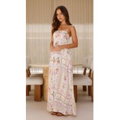 FCSE6817002 Brand New Tropical Floral Print Resort Style Full Swing Sundress