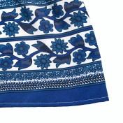 FCSE61001002 Retro Resort Style Blue and White Porcelain Print Sleeveless Dress