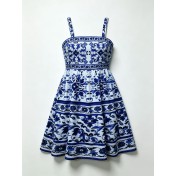 FCSE6902004 New Printed Fashion Suspender Dress, Slim Fit, Elegant Style Dress
