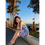 FCSE6902004 New Printed Fashion Suspender Dress, Slim Fit, Elegant Style Dress