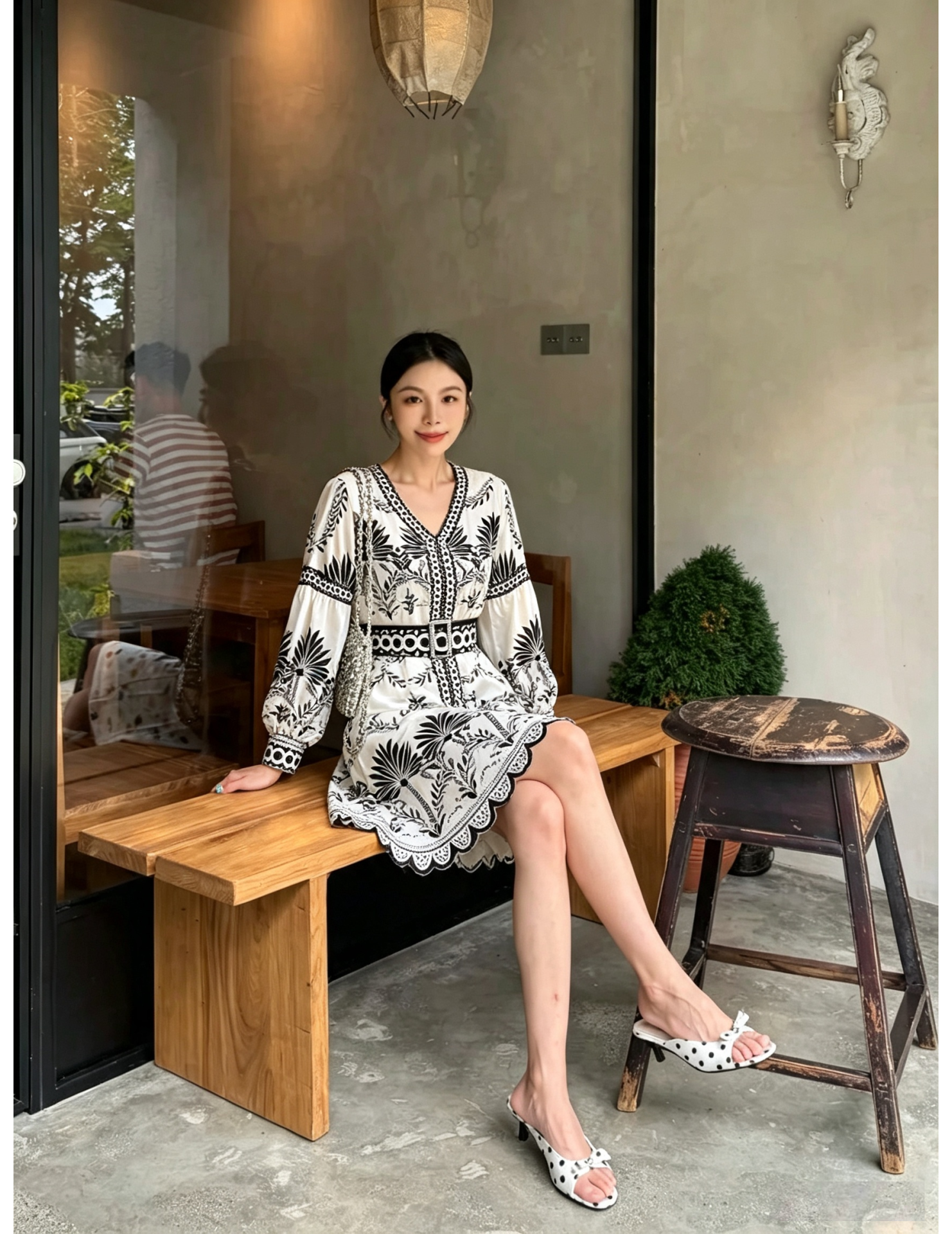 FCSE6903001 New Women's Fashion Printed Beach Loose Short Skirt