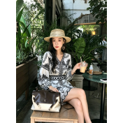 FCSE6903001 New Women's Fashion Printed Beach Loose Short Skirt
