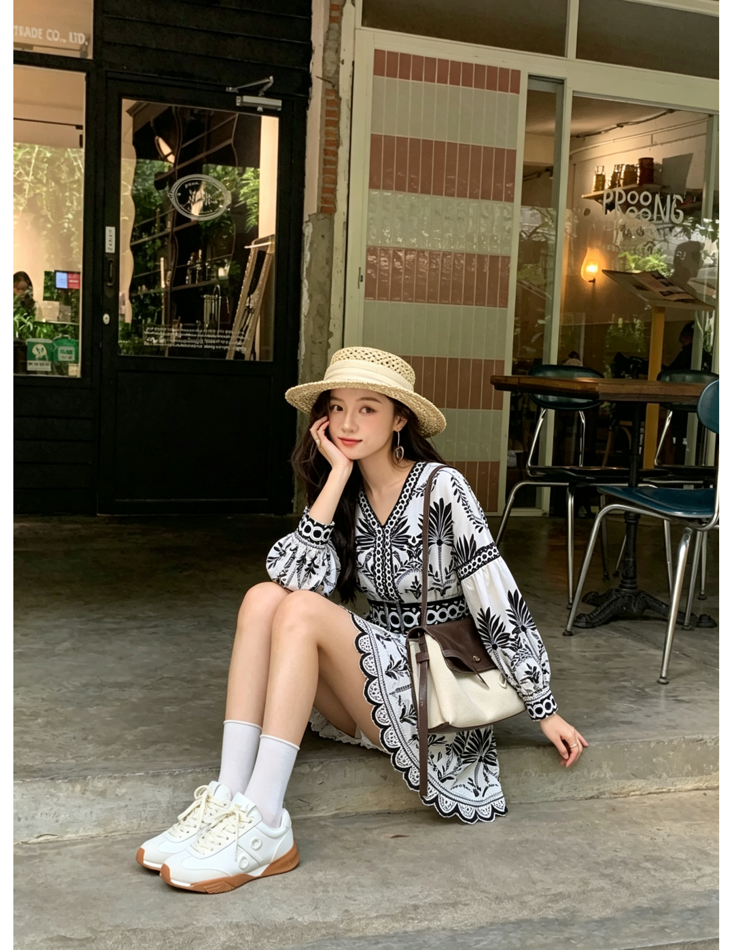 FCSE6903001 New Women's Fashion Printed Beach Loose Short Skirt