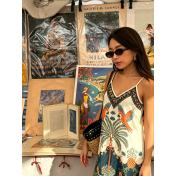 FCSE6903002 Fashionable Casual Printed V-Neck Slim Fit Camisole Dress