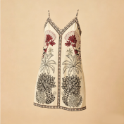 FCSE6903002 Fashionable Casual Printed V-Neck Slim Fit Camisole Dress