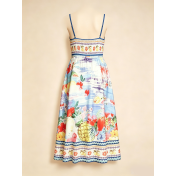 FCSE6909001 Elegant spaghetti strap floral print summer dress