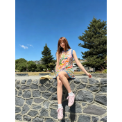 FCSE6912001 New Printed Loose-fitting Vacation Casual Women's Vest Dress