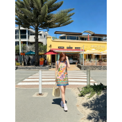 FCSE6912001 New Printed Loose-fitting Vacation Casual Women's Vest Dress