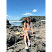 FCSE6912001 New Printed Loose-fitting Vacation Casual Women's Vest Dress