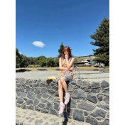 FCSE6912001 New Printed Loose-fitting Vacation Casual Women's Vest Dress