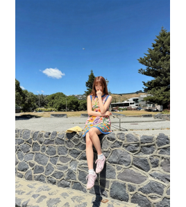 FCSE6912001 New Printed Loose-fitting Vacation Casual Women's Vest Dress