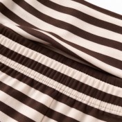 FCSE6929001 Striped Casual Slim Fit Off-Shoulder Short-Sleeve T-Shirt and High-Waisted Shorts Set