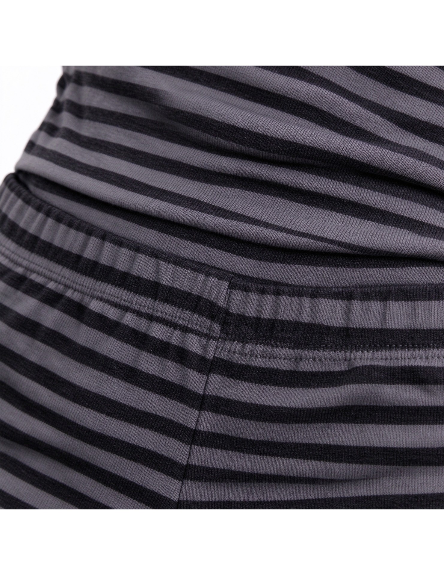 FCSE6929001 Striped Casual Slim Fit Off-Shoulder Short-Sleeve T-Shirt and High-Waisted Shorts Set