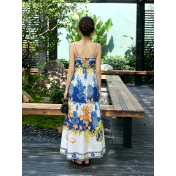 FCSE915001 Resort Style Maxi Print Sundress