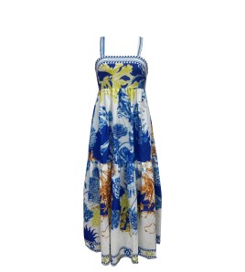 FCSE6915001 Resort Style Maxi Print Sundress
