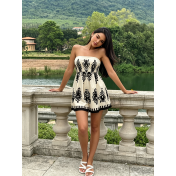 FCSE924001 New Women's Retro-Style Printed Jumpsuit/Bracket-Length Vacation Jumpsuit/Shorts