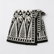 FCSE925001 Fashionable and Simple Tropical Vacation Elegant Casual Printed Tie-Waist Mini Skirt