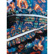 FCSE61009002 Bohemian Exotic Lace Patchwork Rayon Midi Skirt