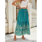 FCSE61009004 New Bohemian Cotton Full Swing Beach Vacation Skirt, Exotic Style