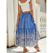 FCSE61009004 New Bohemian Cotton Full Swing Beach Vacation Skirt, Exotic Style