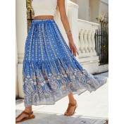 FCSE61009004 New Bohemian Cotton Full Swing Beach Vacation Skirt, Exotic Style