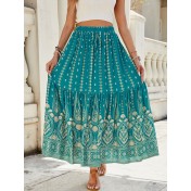 FCSE61009004 New Bohemian Cotton Full Swing Beach Vacation Skirt, Exotic Style
