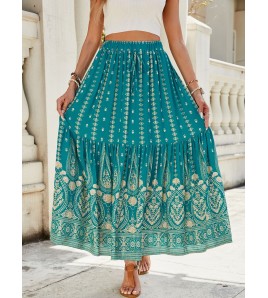 FCSE61009004 New Bohemian Cotton Full Swing Beach Vacation Skirt, Exotic Style