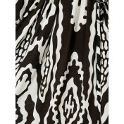FCSE61010002 Cotton Three-Quarter Sleeve Waist-cinching Bohemian Resort Beach Dress
