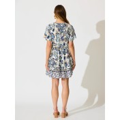 FCSE61010005 New style ruffled short skirt, rayon cotton, bohemian resort style dress