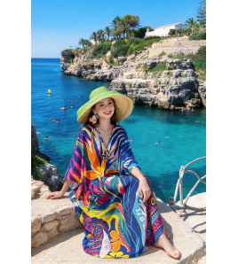 FCSE61011002 Four-way stretch quick-drying beach cover-up with knitted front for vacation bikini top