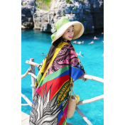 FCSE61011002 Four-way stretch quick-drying beach cover-up with knitted front for vacation bikini top