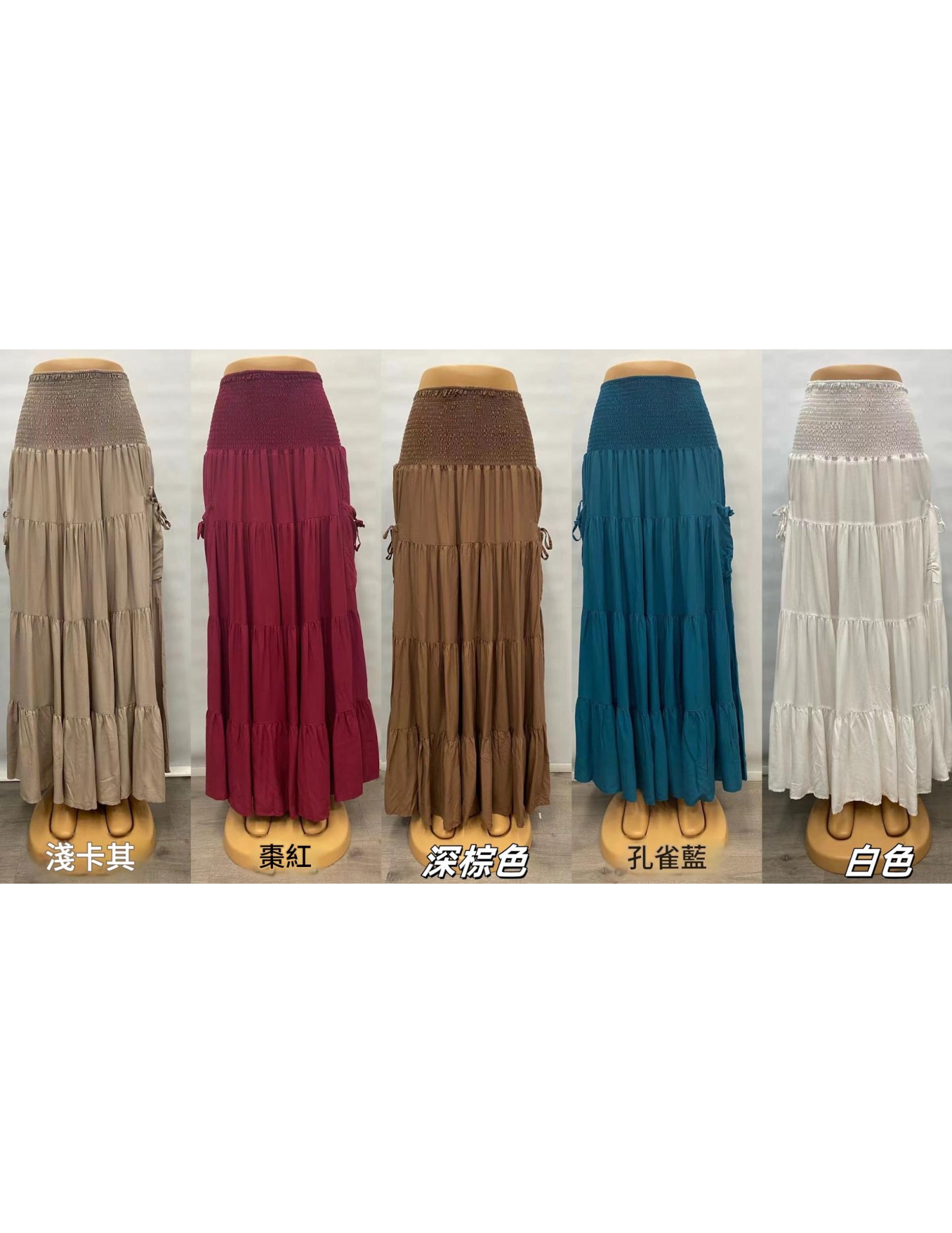 FCSE61011003 Solid Color People Cotton Beach Dress Women Seaside Vacation Long Cake Dress Bikini Cover Cover Skirt
