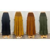 FCSE61011003 Solid Color People Cotton Beach Dress Women Seaside Vacation Long Cake Dress Bikini Cover Cover Skirt