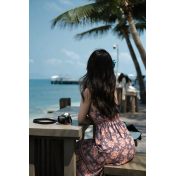 FCSE61014003 Printed High-Waisted French-Style Full Skirt Vacation Style