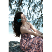 FCSE61014003 Printed High-Waisted French-Style Full Skirt Vacation Style