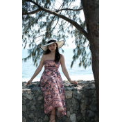 FCSE61014003 Printed High-Waisted French-Style Full Skirt Vacation Style