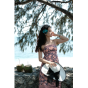 FCSE61014003 Printed High-Waisted French-Style Full Skirt Vacation Style
