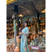 FCSE61022002 Bohemian New Exotic Vintage Waist Seaside Vacation Super Fairy Large Swing Dress