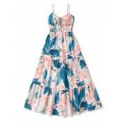 FCSE61027002 Fashionable and elegant floral print halter dress